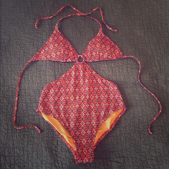 J. Crew Other - J. Crew cutout mosaic print one piece swim